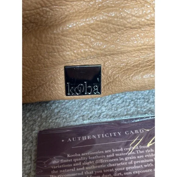 Authentic Kooba Tan Slouchy Leather Hobo Shoulder Bag with Belt Detail - Picture 6 of 9